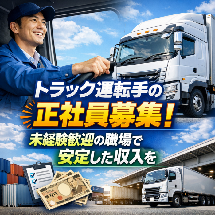 トラック運転手の正社員募集！未経験歓迎の職場で安定した収入を